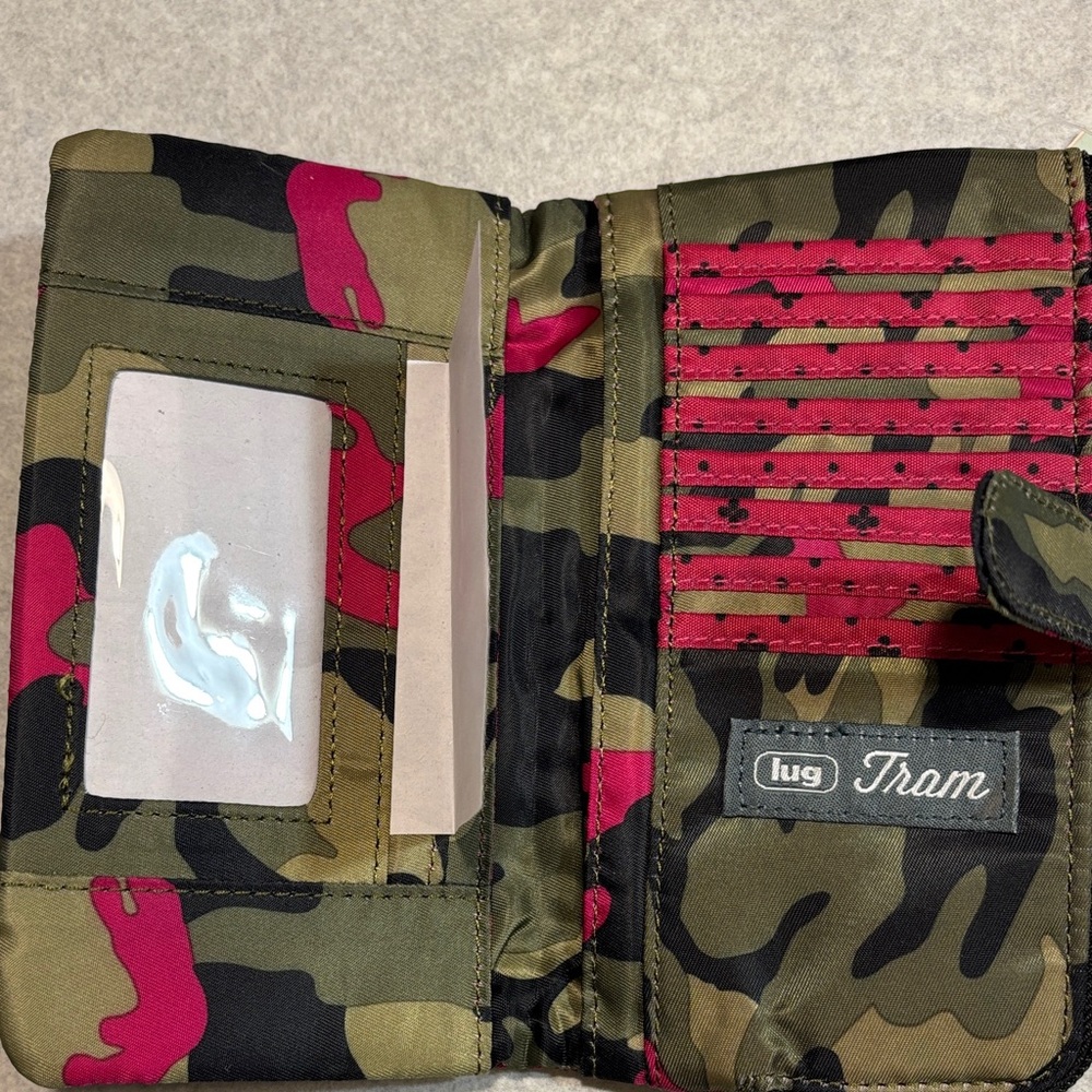Lug Tram Women's Quilted Camouflage Wallet with Pink Accents - Picture 4 of 5